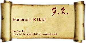 Ferencz Kitti névjegykártya